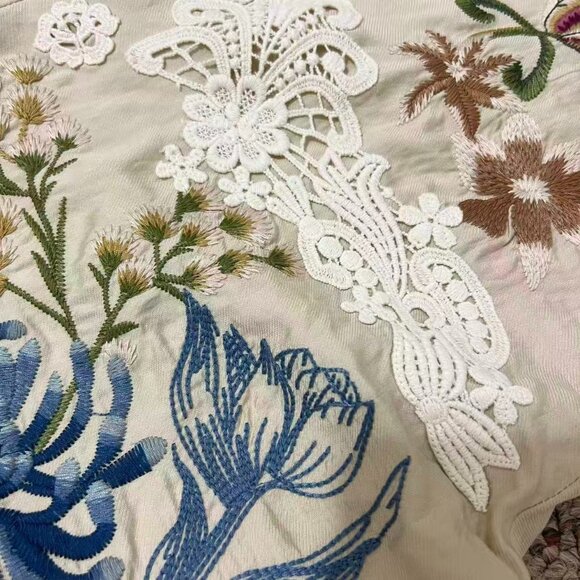 NWOT Johnny Was Bamboo KIMONO Embroidered Beaded sequins Floral Coat Jacket Sz S - Picture 15 of 16